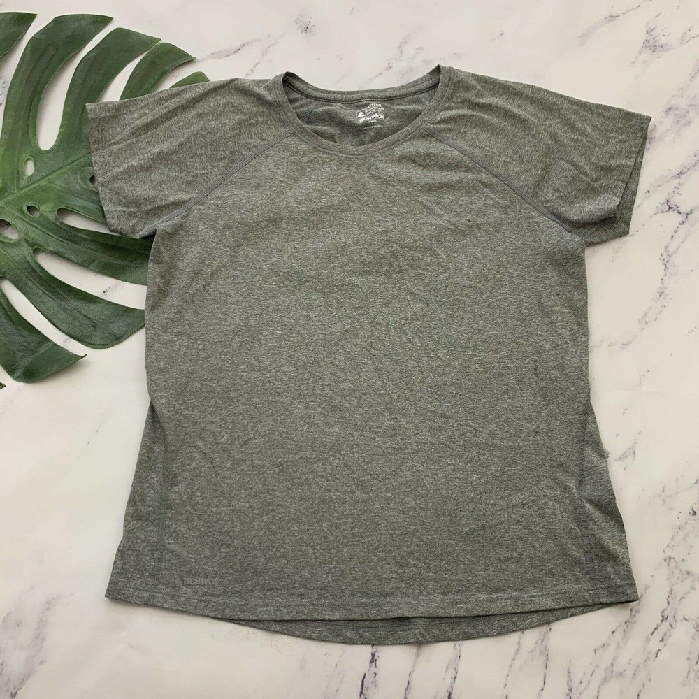 Eastern Mountain Sports Womens Techwick Short Sleeve Tee Size L Gray Active